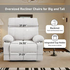 Oversized Recliner Electric Lift Chair, Power Lift Recliner for Big and Tall, 180° Lay-Flat and Assisted Standing, Extra Large Sofa with 8-Point Massage & Heating, Medium-Soft, Beige