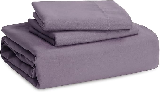 Bedsure Grayish Purple Duvet Cover Full Size - 3 Pieces Prewashed Extra Soft Cotton-Like Polyester Bedding Set, Includes 1 Duvet Cover 80x90 Inches with Zipper Closure & 2 Pillow Shams, No Comforter