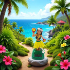 Solar Powered Hula Girl Dancing Figures Decoration, Swinging Hawaiian Girl Doll Car Dashboard Ornaments for Car Interior Home Party Decor Learning Portable