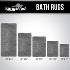 KANGAROO Bathroom Rugs, Chenille Soft Absorbent Bath Rug, Shaggy Shower Mat, Quick Dry Machine Wash Bathmat, Plush Carpet Mats for Tub, Bathtub and Room Home Decor Accessories, 42x24, Grey