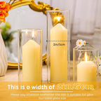 3 Pcs Ivory White Pillar Candles Bulk,2x3 2x6 2x8 Inch-1 Each Size,Large Christmas Pillar Candles Set of 3,Unscented Dripless Smokeless Hurricane Candles for Wedding Engagement Party Ceremony