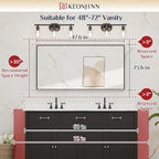 Keonjinn 48 x 24 Inch Black Bathroom Mirrors for Over Sink Bathroom Vanity Mirror for Wall Metal Frame Rectangle Mirror Large Square Corner Matte Black Mirror Full Length Mirror(Horizontal/Vertical)