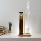 Glass Incense Holder, 2 in1 Incense Sticks Burner Holder with Storage,Hang Upside Down Incense Holder for Sticks with Glass Ash Catcher for Meditation Yoga Spa Room Decor