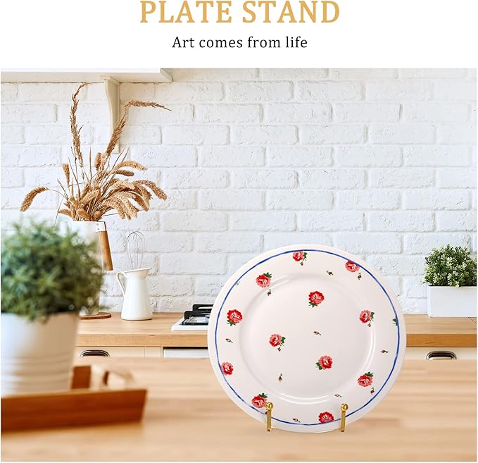 Kenning 12 Pieces Gold Plate Holder Easel Display Stand Metal Book Display Stand Tabletop Picture Frame Holder Photo Square Iron Easel Decorative for Kitchen Office Room Tabletop(3 Inch)