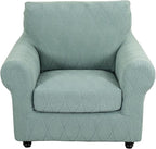 KRFOONN 2 Piece Chair Covers Printed Sofa Covers Couch Covers Washable Armchair Sofa Couch Slipcover Furniture Protector with Elastic Bottom for Living Room (Armchair, 68), Small