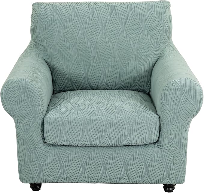 KRFOONN 2 Piece Chair Covers Printed Sofa Covers Couch Covers Washable Armchair Sofa Couch Slipcover Furniture Protector with Elastic Bottom for Living Room (Armchair, 68), Small