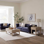 Liberty Furniture Brentwood 3 Piece Living Room Set with Cocktail Table, 2 Drawer End Tables - Sandstone Oak Wood