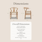 POLY & BARK Weave Dining Chairs – Mid-Century Modern Wishbone Dining Chairs with Arms, Solid Wood Frame, Indoor Use – Natural – Set of 2 - Ideal for Dining Room, Kitchen or Stylish Accent Setting