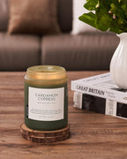 M&SENSE Cardamom Cypress Fir Large Soy Candles for Home Scented 2 Wick Large Soy Natural Candles 19.4oz 110 Hours Long Lasting Slow Burning Woody Scented Winter Holiday Birthday Gifts