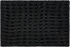 Black Bathroom Rug, Waffle Bath Mat Non Slip Washable Super Absorbent Quick Dry Boho Farmhouse Bathroom Decor, 24"x16" Black