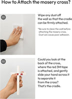 mosery Wall Cross White Color 5.9 high inch For Christmas, Christians Spiritual Religious Cross With Magnetic on Wall For Church Room Decoration (2EA/Pack)