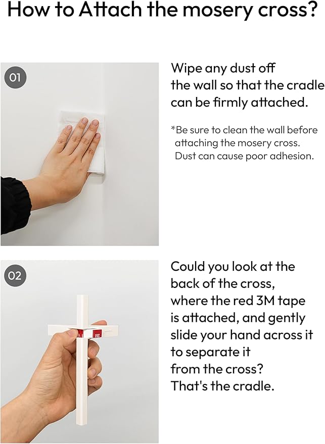 mosery Wall Cross a corner-attached cross white 5.9 inches high 4ea 1pack a daily reminder of Jesus magnetically attached without nails the most beautiful gift cross a holy object for home