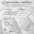 Luxurious White Solid Medium Weight, Oversize California King Size Goose Feathers Down Comforter for All-Season, 108 X 98 inches, Premium Baffle Box, 100% Egyptian Cotton Cover, 80 oz. Fill Weight