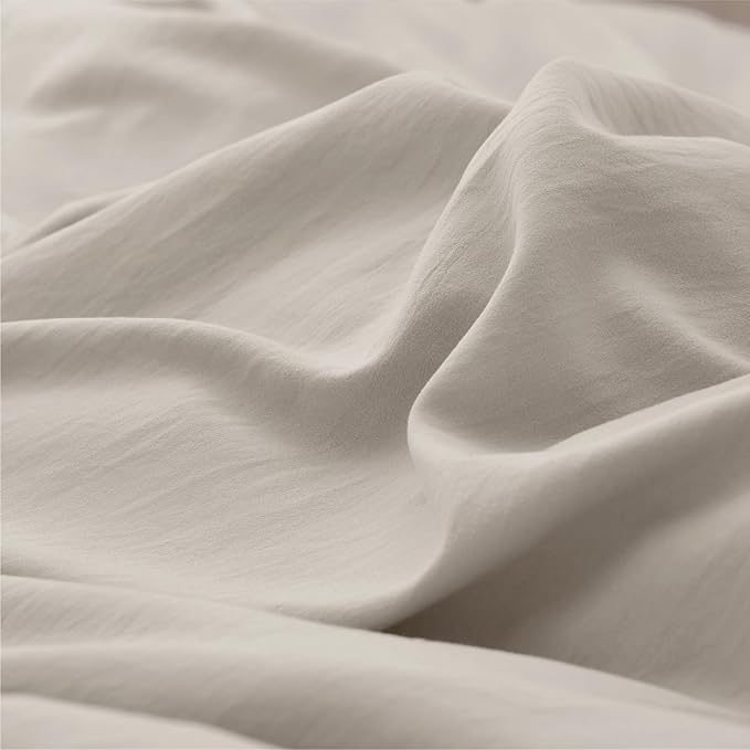 Bedsure Duvet Cover Full Size - 3 Pieces Prewashed Extra Soft Cotton-Like Bedding Set, Includes 1 Duvet Cover 80x90 Inches with Zipper Closure & 2 Pillow Shams, Linen, Comforter Not Included
