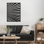 SIGNLEADER Metal Wall Art Decor Black Stripe Pattern Minimalist Modern Abstract Wall Sculpture Hangings Home Decoration for Living Room, Bedroom, Bathroom, Kitchen, Outdoor - 24" Black