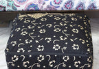 CRAFT KALA Mandala Meditation Floor Pillows Cover Square Pillow Seating Hippie Decorative Adults Bohemian Cushion Cover Outdoor Living Room Throw Ottoman Poufs Cover 18X18X14 inches, Black Gold Flower