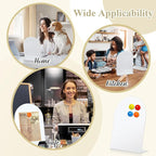 Shimeyao 2 Pcs Magnetic Bulletin Board for Tabletops with 8 Magnets Memo Display Easel Stand for Home Office School Kitchen Table Supplies (Arched,White,12 x 8.5 Inch)