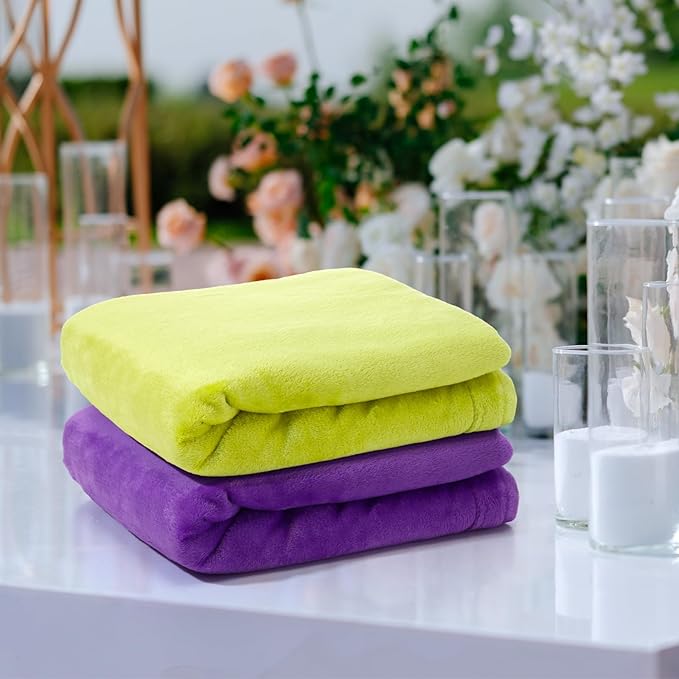 Tinideya 12 Pcs Flannel Fleece Throw Blanket Bulk 50 x 60 Inch Soft Fleece Blanket Warm Throw Blanket Coral Blankets for Couch Sofa Home Wedding Gifts Season (Bright Color)