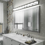 Ralbay 66inch Chrome Bathroom Vanity Lights Stainless Steel Acrylic LED Modern Chrome Bathroom Wall Lighting Fixtures