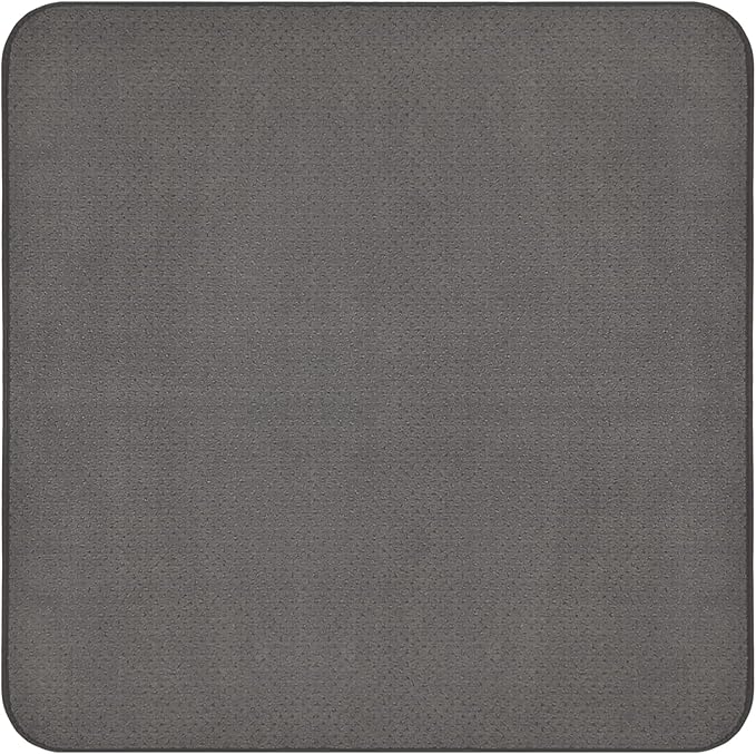 House, Home and More Skid-Resistant Carpet Indoor Area Rug Floor Mat - Gray - 3 Ft X 3 Ft - Non Slip Rubber Backing, Stain Resistant, Dog Friendly, Living Room Bedroom Kitchen Entryway