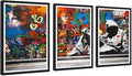 Novatique Graffiti Canvas Wall Art Colorful Street Wall Art Cool Panting Framed Artwork for Teenager Room Office Decoration,24" x 36" x 3pcs