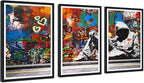 Novatique Graffiti Canvas Wall Art Colorful Street Wall Art Cool Panting Framed Artwork for Teenager Room Office Decoration,24" x 36" x 3pcs