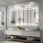 55x30 Inch Led Mirror for Bathroom with Front Light and Backlit, Bathroom Mirror with Led Lights, Vanity Mirror with Lights for Wall, Anti-Fog, Dimmable, Memory Function, Tempered Glass