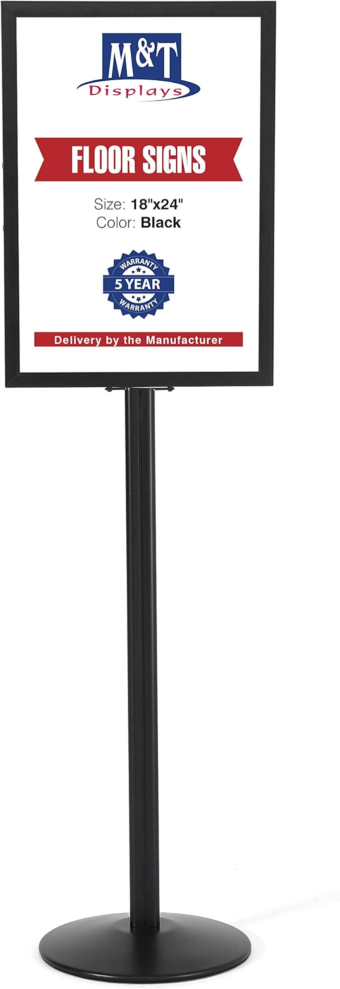 M&T Displays Sidewalk A-Frame + Floor Standing Poster Holder Bundle – 24x36” Outdoor Street SignPro & 18x24” Pedestal Sign Stand – Double-Sided Displays for Restaurant, Café, or Retail Ads
