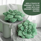 3D Shaped Pillow - 13.8'' Flower Pillow, Plant Cushion for Bedroom, Home Decor - Soft Plush Decorative Throw Pillow, Unique Green Plant-Shaped Design