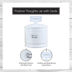 Young's 6.25" Ceramic Jar with 365 Positive Thoughts, White