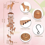 Bulldog Dog Wind Chimes for Outside,Metal Windchimes,Bulldog Dog Gifts for Women/Men,Wind Chime Garden Decor Outdoor,Memorial/Housewarming/Birthday/Festival Gifts,Front Yard Decor