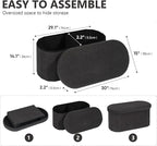 30 Inches Ottoman with Storage,Bedroom Bench with Storage, Ottoman Foot Rest for Living Room,30" L x 15" W x 15" H-Dark Grey
