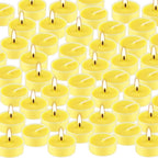 4-Hour 100Pack Yellow Tealight Candles, Outdoor and Indoor Summer Scented Candle,Natural Soy Wax Candle for Home Patio Garden Yard Balcony,BBQ Birthday Emergency