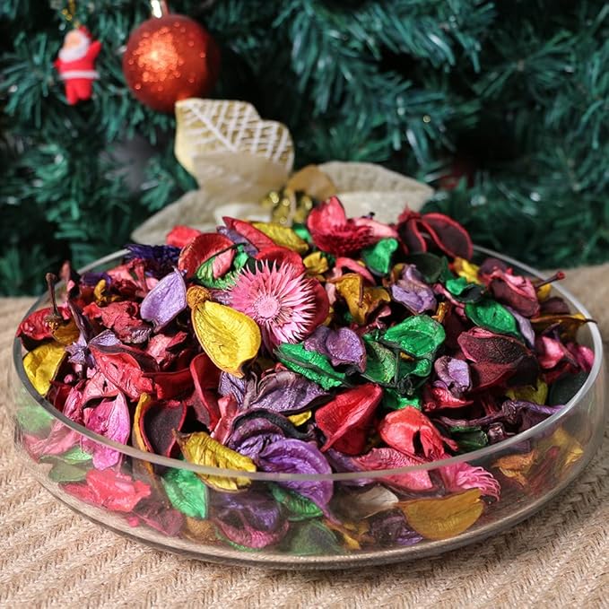 Qingbei Rina Potpourri Bags, Mixed Scented Potpourri Dried Flowers, Decorative Bowl Filler,Home Fragrance Sachet Petal, Holiday Bathroom Decor,8.4 oz(Colorful)