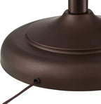 Franklin Iron Works Ferris Industrial Rustic Farmhouse Adjustable Pharmacy Floor Lamp Downbridge 57" Tall Bronze Faux Wood Grain Metal Brown Shade for Living Room Reading House Bedroom Family Home
