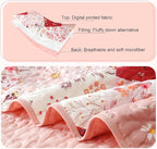 Whale Flotilla Patchwork Quilt Twin Size, Extra Soft Boho Floral Bedspreads for Bed Reversible Lightweight Twin Quilt Bedding Set Printed Coverlets with 1 Pillow Sham for All Seasons, Red