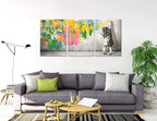 Novatique Street Graffiti Wall Art Banksy Wall Art Modern Butterfly Art for Teens Bedroom Colorful Graffiti Picture Print Home Decor for Living Room Office,20”x 28”x3 Pcs