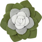 Flower Throw Pillow - 17.8" Plant Shaped Cushion, Soft Plush Decorative Pillow for Bedroom & Living Room, Unique Green Design, Home Decor Accen
