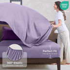 HEVUMYI Purple & Light Purple Queen Comforter Set - 7-Piece All Season Bed in a Bag Queen, Ultra Soft Bedding Set with Comforter, Flat Sheet, Fitted Sheet, Pillowcases, Pillow Shams