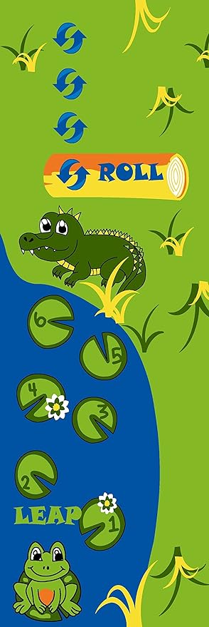 KIDCARPET.COM Sensory Path Rug Gator Path 4'x12' Green Rectangle Kids Rug for Nursery, Bedroom, Daycare Children Area Rug | Carpet for Kids Classroom and Playroom | Area Rug for Kids