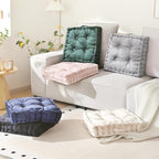 Square Floor Pillows, Large Floor Cushion for Adults Kids, Meditation Floor Pillow Seating Cushion with Shredded Memory Foam and Silk Wadding, 20"x20"x5" Blush