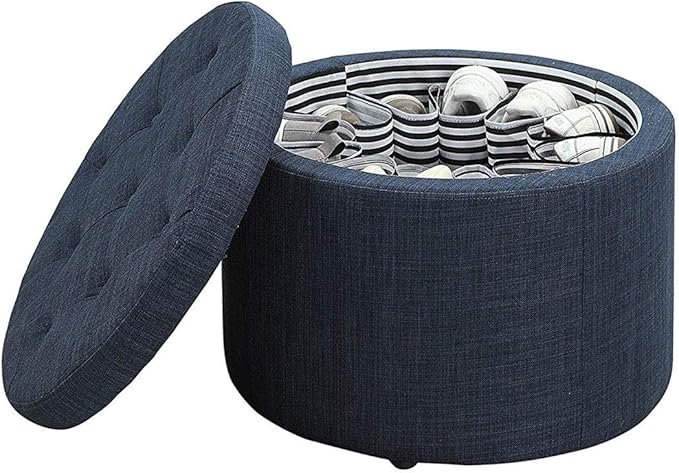 Convenience Concepts Designs4Comfort Round Shoe Storage Ottoman