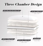 Feather Down Pillows Queen Size Set of 2 with Gusset, Luxury Hotel Collection Bed Pillow 2 Pack, Down Surrounded Gusseted Pillows for Sleeping, Firm for Side, Back Sleepers 20x30 in.