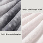 Cozy Bliss Luxury Faux Fur Throw Blanket Deer Print, Non Shedding Reversible Sherpa Blankets Super Soft Fuzzy Thick Warm Throws Home Decor for Christmas Couch Bed Sofa Women (Grey, 60x80 Inches)