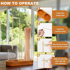 3-in-1 Incense Holder for Sticks, Incense Burner Holder with Glass Ash Catcher & Stick Storage, Bedroom House Yoga Meditation Zen Decor, Spa Gifts for Women, Unique Cozy Home Decor, Natural Wood