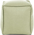 Howard Elliott Square Pouf Ottoman Foot Rest With Cover, Round Stuffed Filled Foot Stool, Fluffy Compact & Comfortable Soft Seating for Living Room & Bedroom, 20 x 20 x 18 Inch, Off White