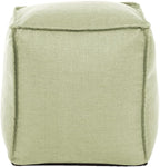 Howard Elliott Square Pouf Ottoman Foot Rest With Cover, Round Stuffed Filled Foot Stool, Fluffy Compact & Comfortable Soft Seating for Living Room & Bedroom, 20 x 20 x 18 Inch, Off White