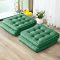Floor Pillow Set of 4, Memory Foam Meditation Cushion, Floor Cushions for Adults Sitting, Large Square Seat Cushions for Yoga, Living Room, 20x20 Inch (Green)