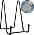 Plate Stands for Display-4 Pack 4 Inch Black Metal- Book Holder & Book Stand for Table, Racks-Trendy & Sturdy Display Stand for Decorative Art Plate, Tablets-Picture Stand for Party Decor