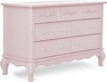 Evolur Aurora 7 Drawer Double Dresser, Dusty Rose